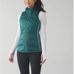 Lululemon Down For The Run Goose Down Puffer Vest Forage Size 8